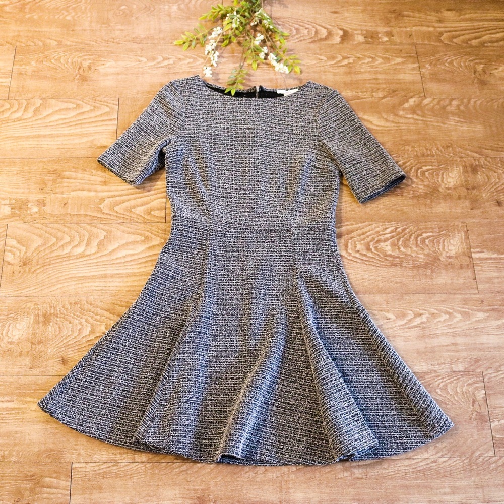 Bar III Tweed Fit + Flare Dress